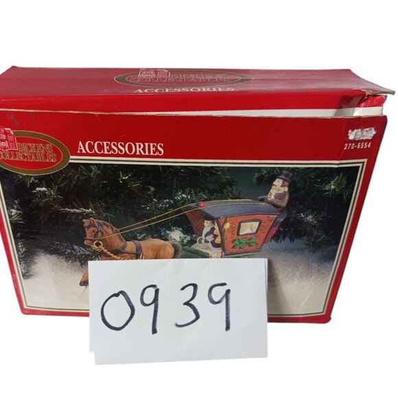 Dickens Collectables Vtg 1995 Horse-Drawn Carriage Christmas Figurine Decoration - Picture 4 of 12